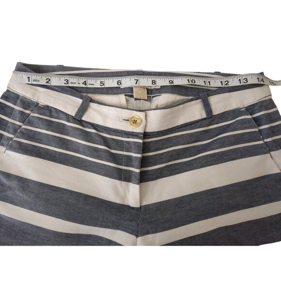 Michael Michael Kors Pants Womens 2 Blue White Stripe Tapered Leg Nautical Coast - Picture 7 of 8